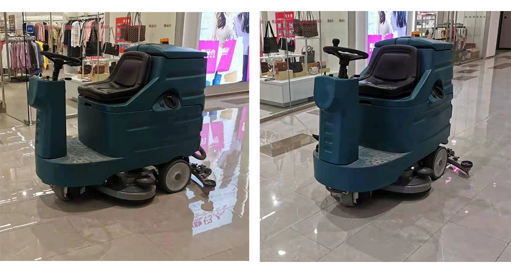 Electric Ride on Industrial/Commercial Automatic Floor Scrubber by Battery Ground Road Street Washing Cleaning Machine for Parking Lot Hospital Warehouse